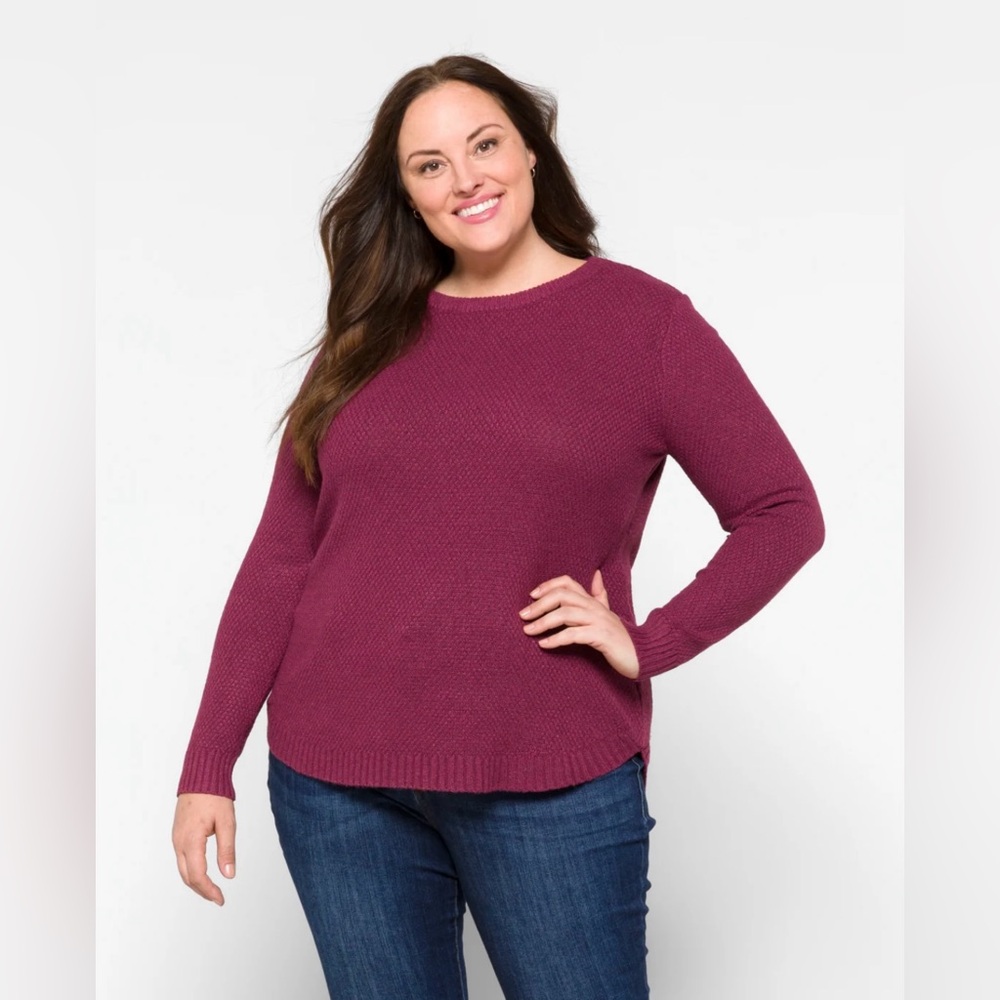 Pink Clover Women's Nickole Textured Sweater, Pink/Purple, Size 2X, Gently Used - Picture 2 of 6